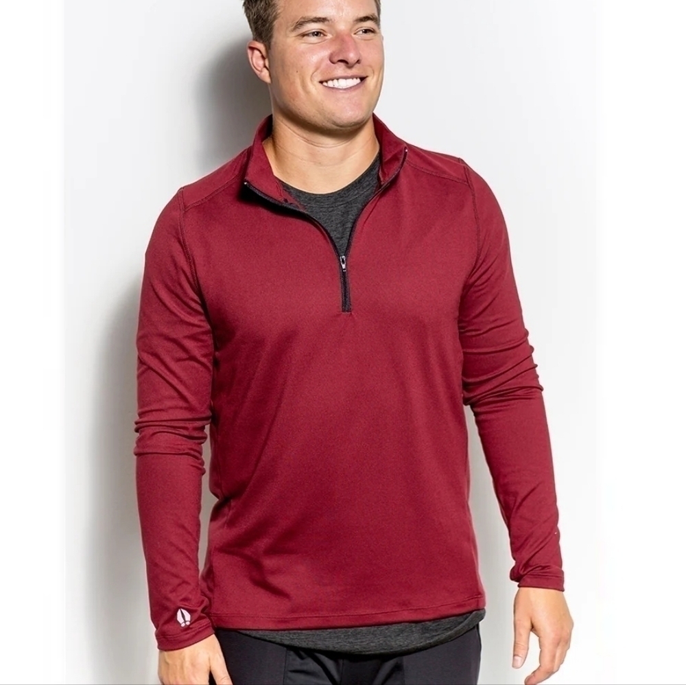 Bearded Goat Seamless Go Time 1/4 Zip Maroon Large